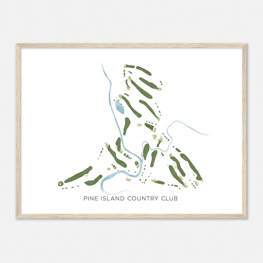 Print of Pine Island Country Club Modern Map