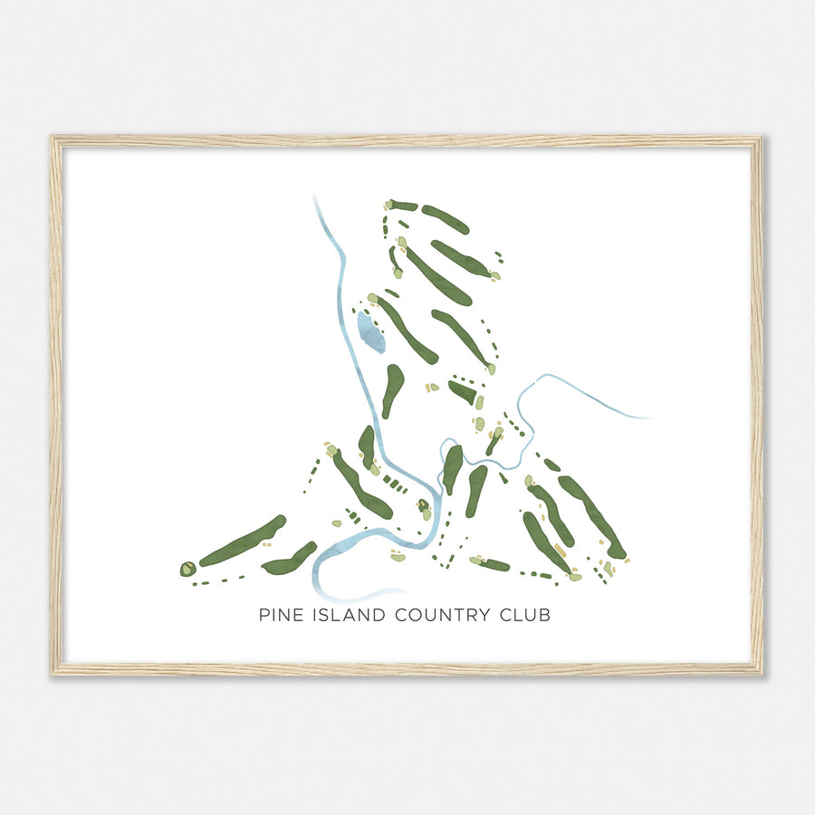 Print of Pine Island Country Club Modern Map