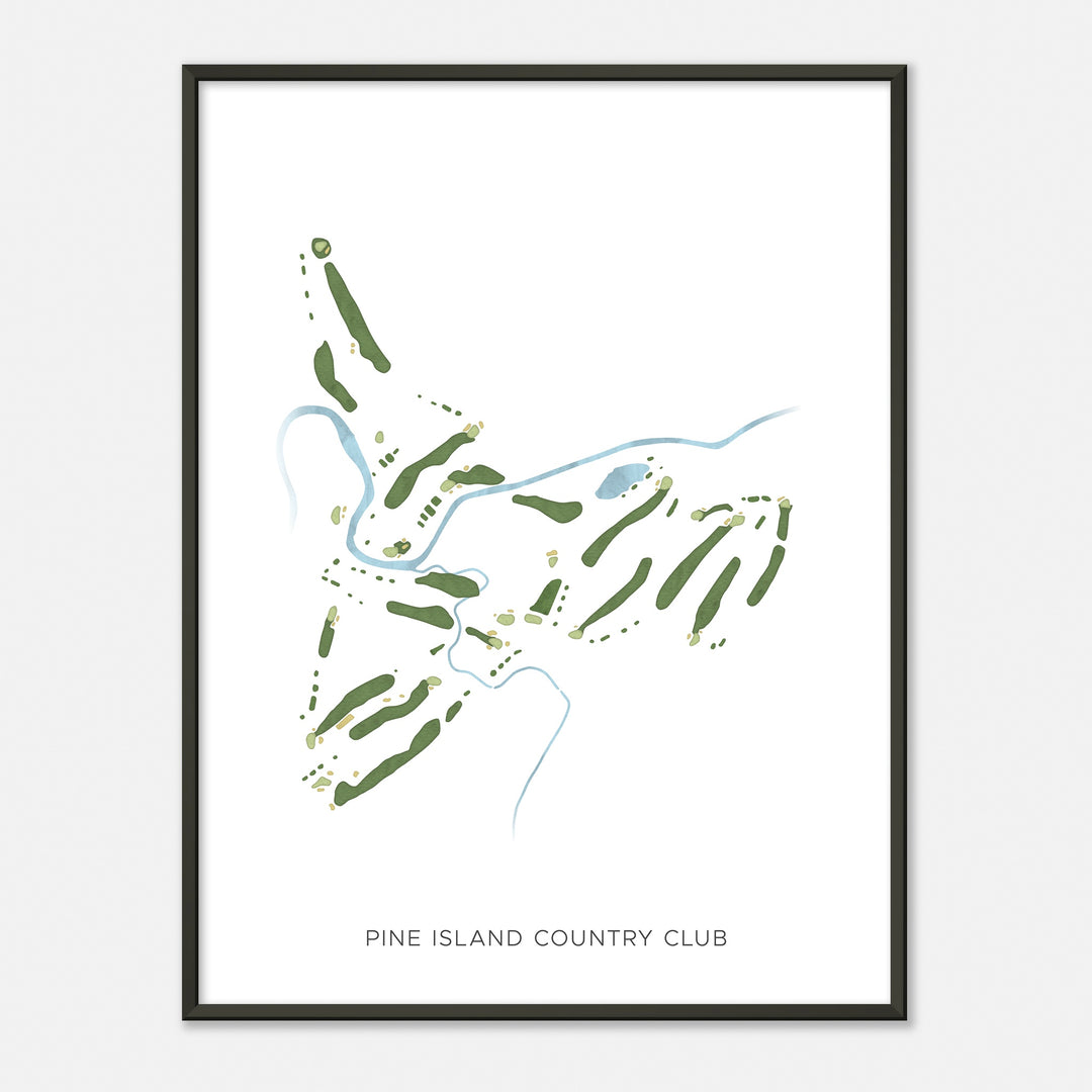Print of Pine Island Country Club Modern Map