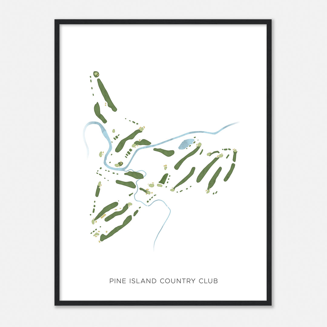 Print of Pine Island Country Club Modern Map
