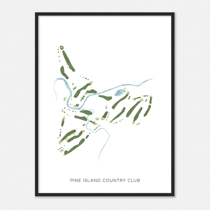 Print of Pine Island Country Club Modern Map