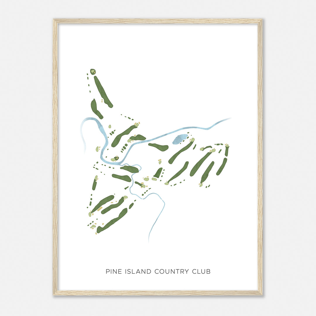 Print of Pine Island Country Club Modern Map