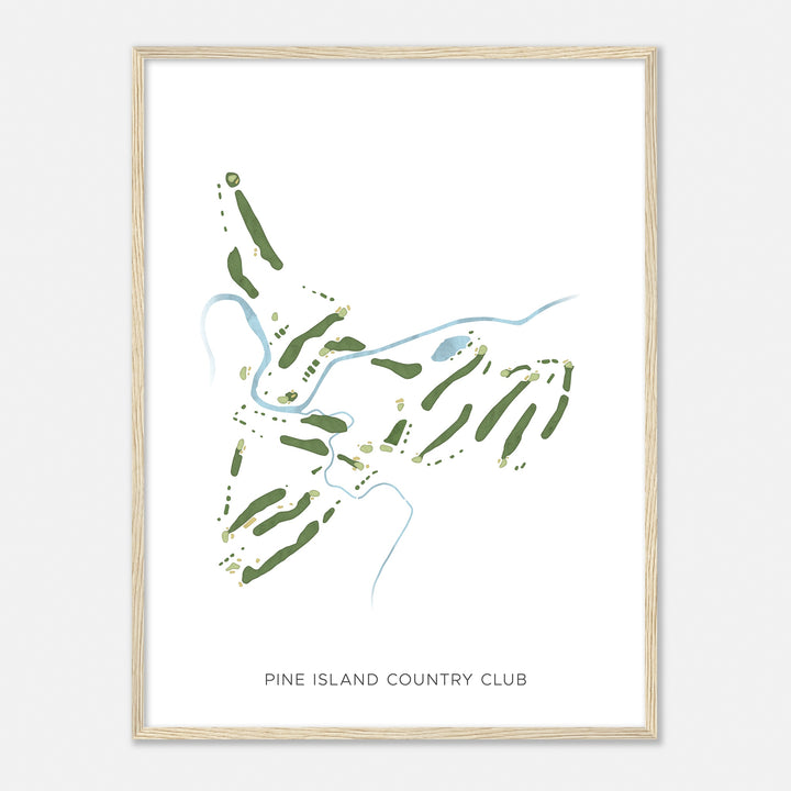 Print of Pine Island Country Club Modern Map