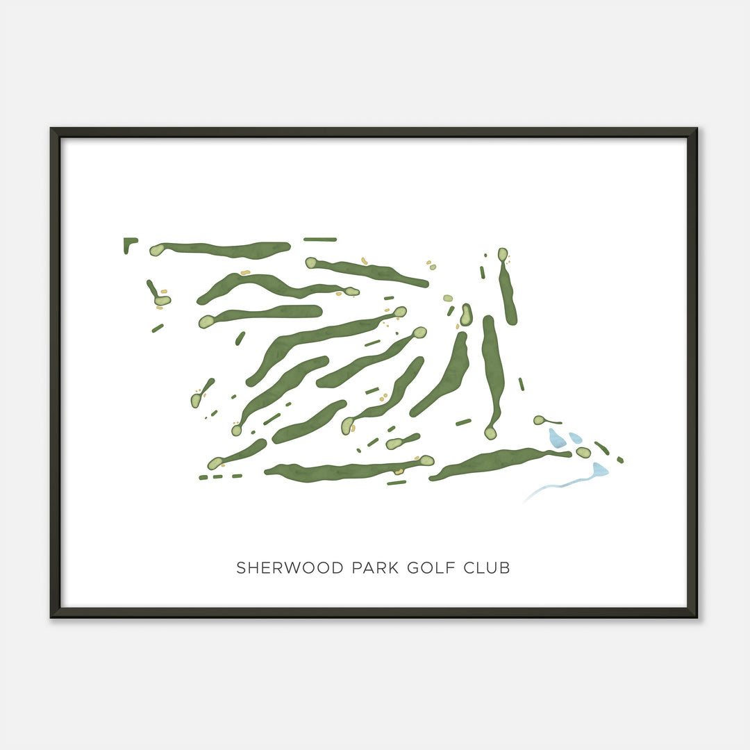 Print of Sherwood Park Golf Club Modern Map