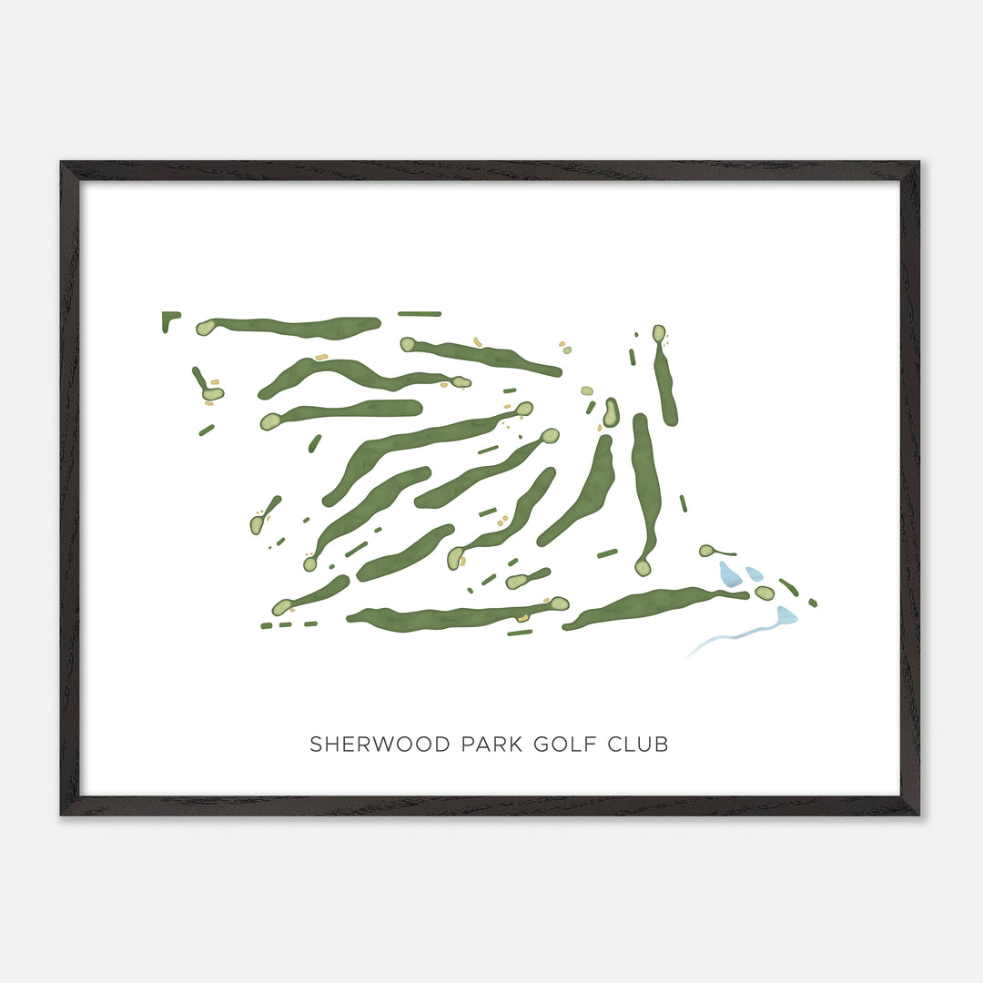 Print of Sherwood Park Golf Club Modern Map