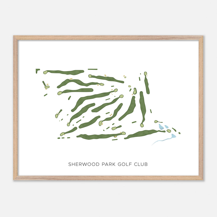 Print of Sherwood Park Golf Club Modern Map
