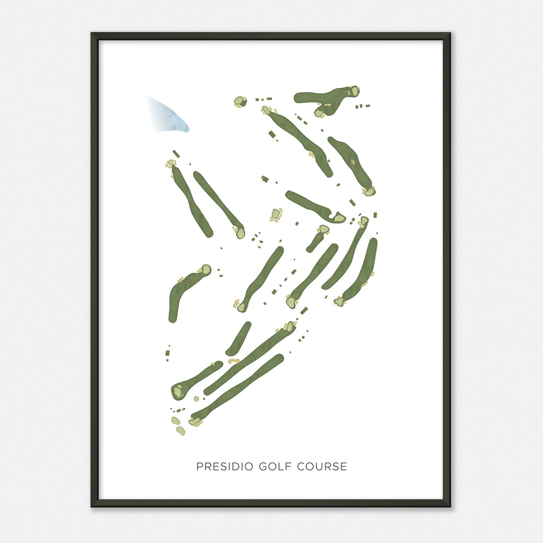 Print of Presidio Golf Course Modern Map