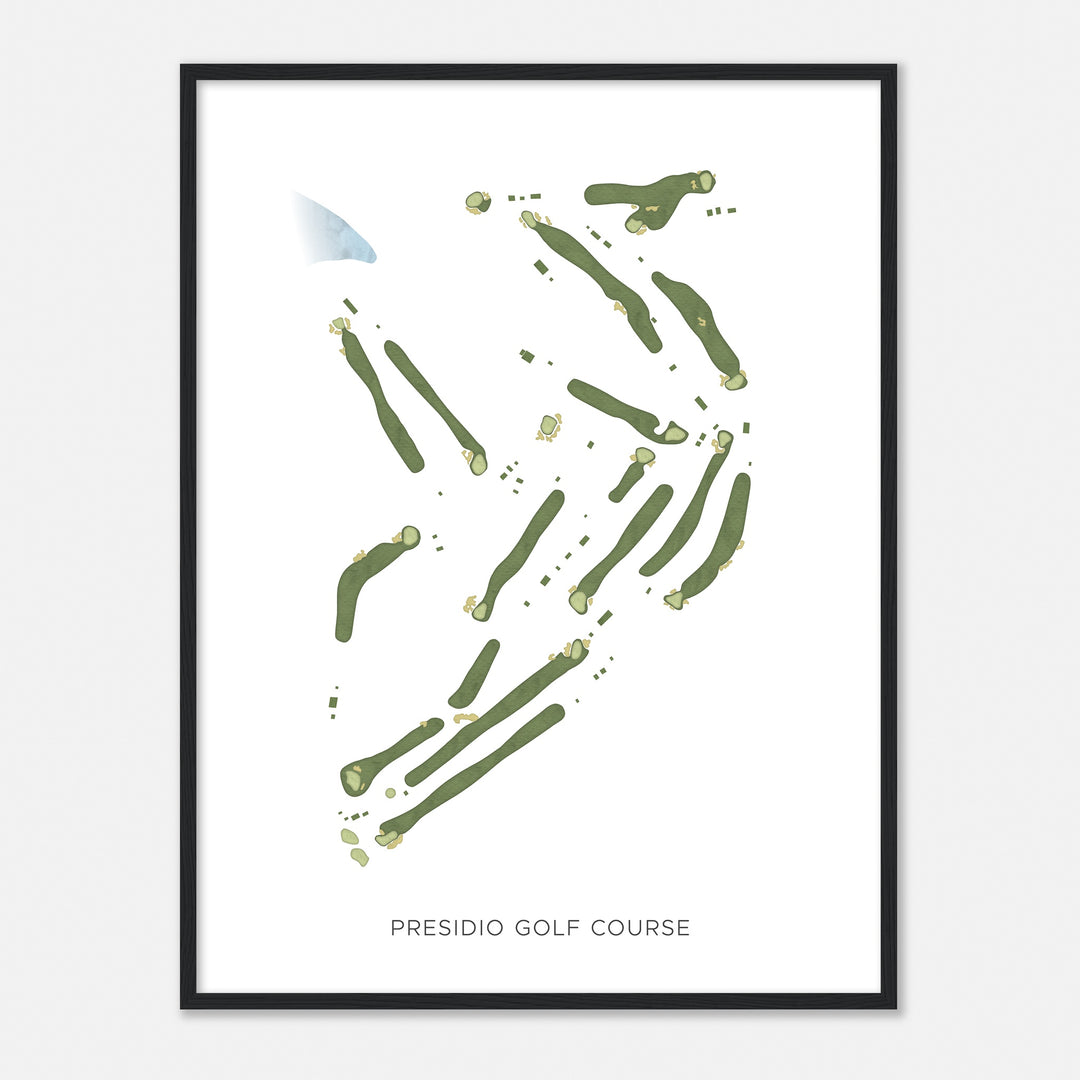 Print of Presidio Golf Course Modern Map