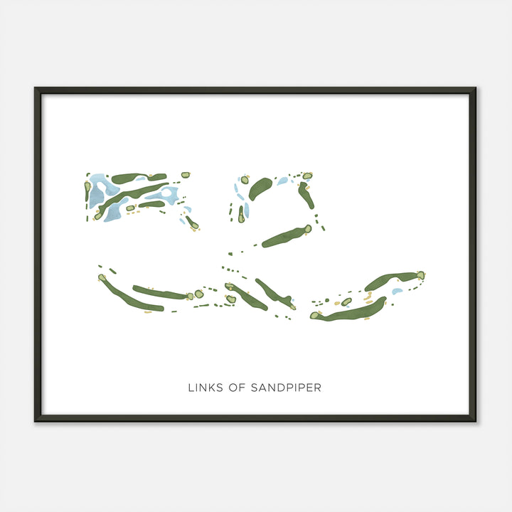 Print of Links Of Sandpiper Modern Map