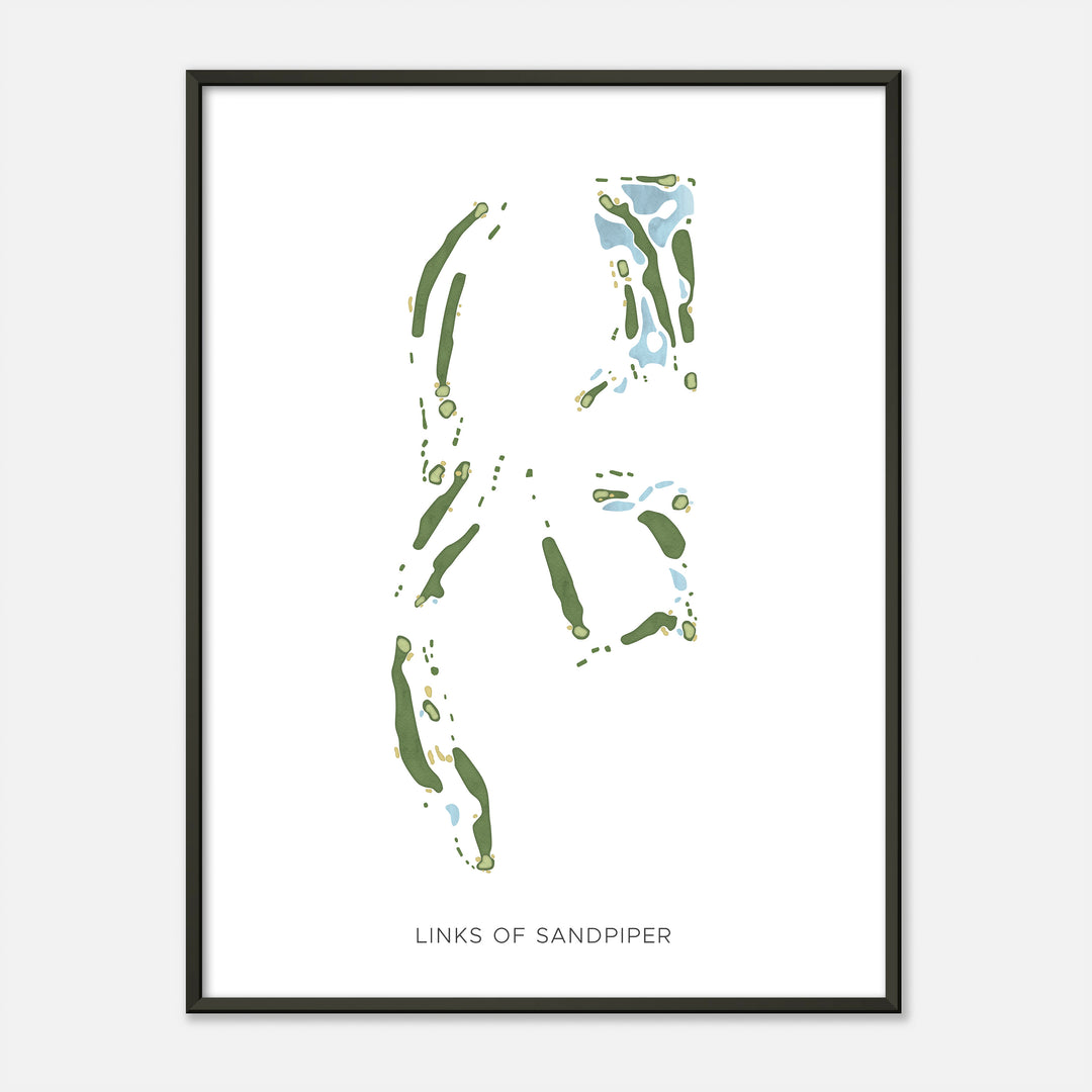 Print of Links Of Sandpiper Modern Map