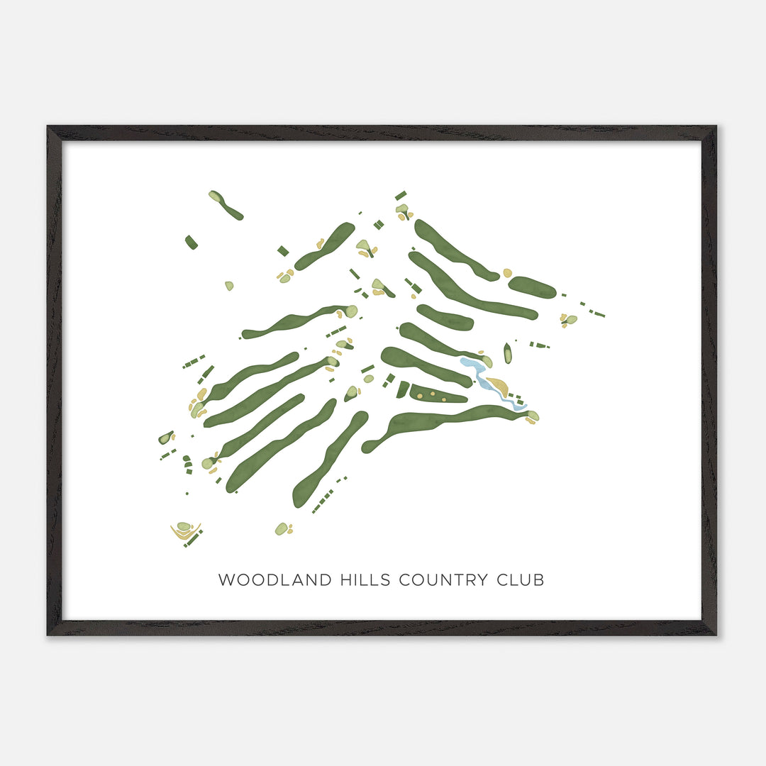 Print of Woodland Hills Country Club Modern Map