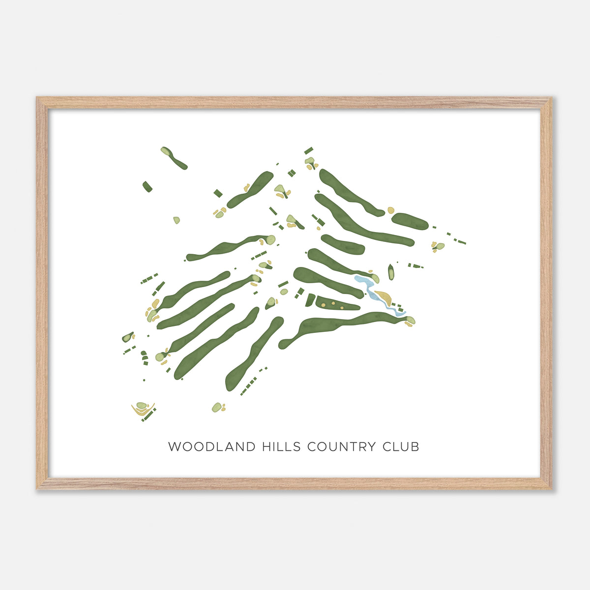 Print of Woodland Hills Country Club Modern Map