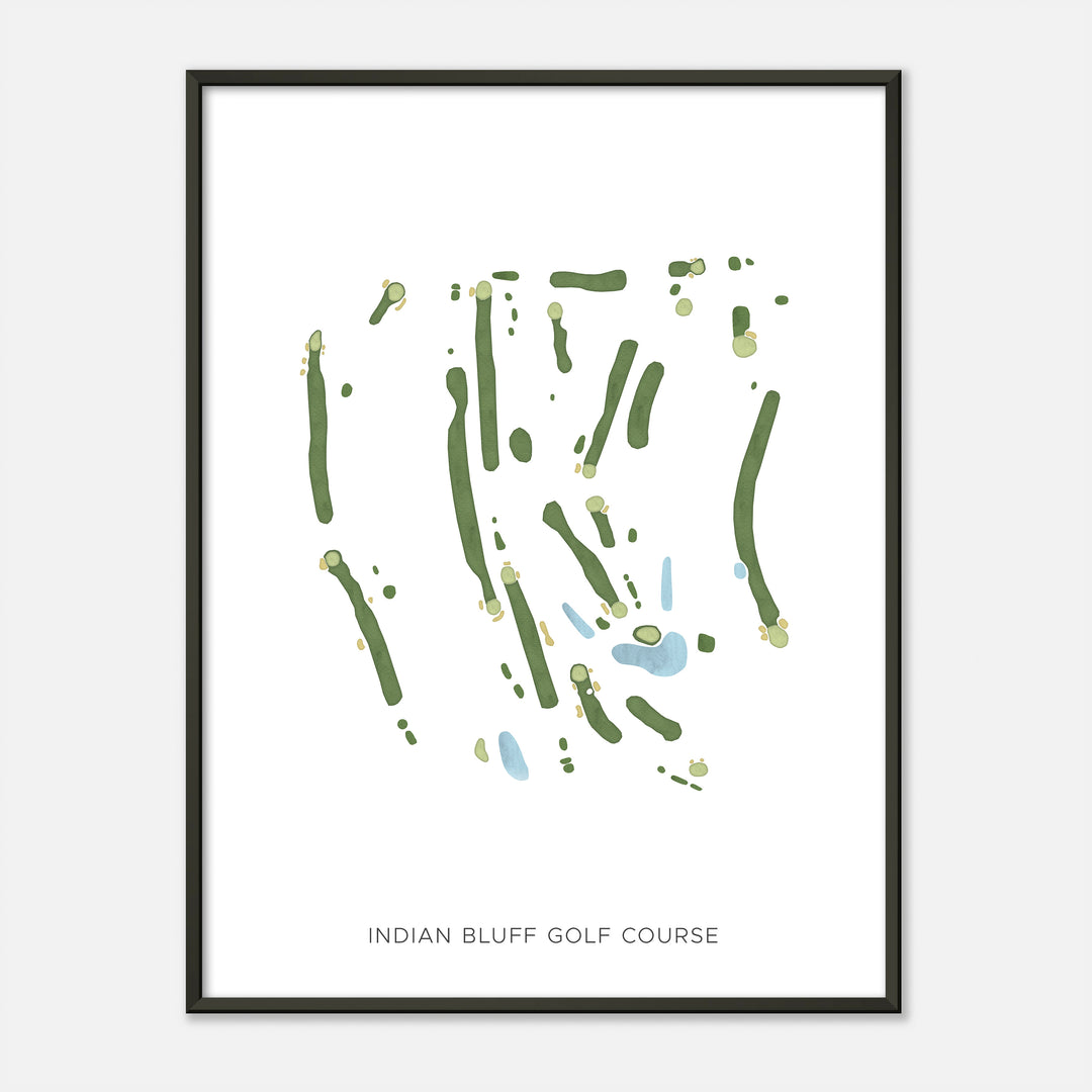 Print of Indian Bluff Golf Course Modern Map