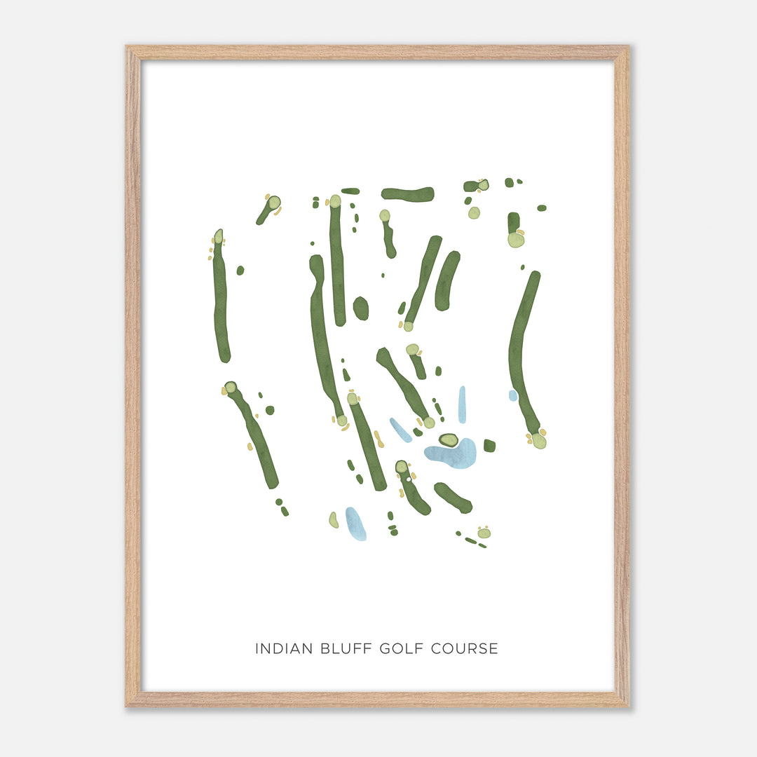 Print of Indian Bluff Golf Course Modern Map