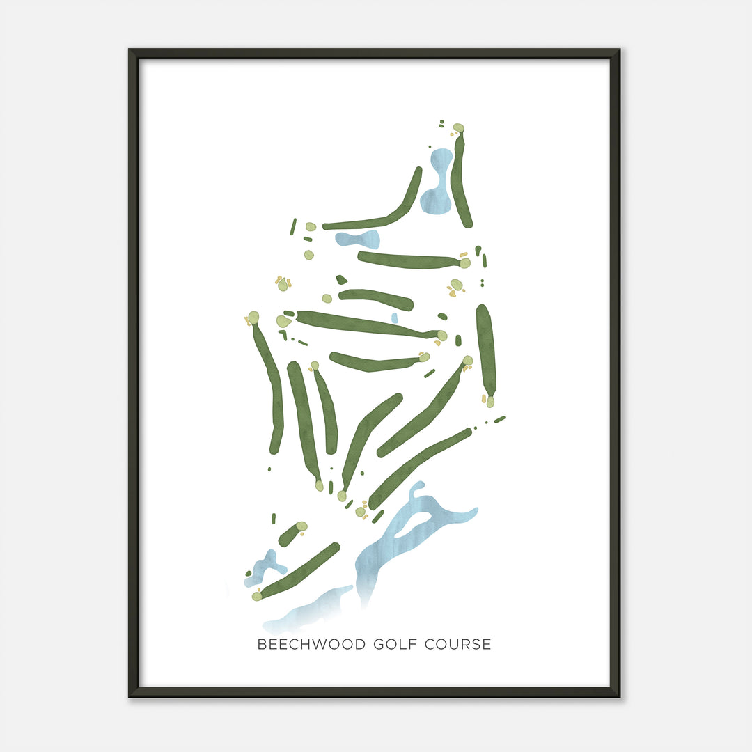 Print of Beechwood Golf Course Modern Map