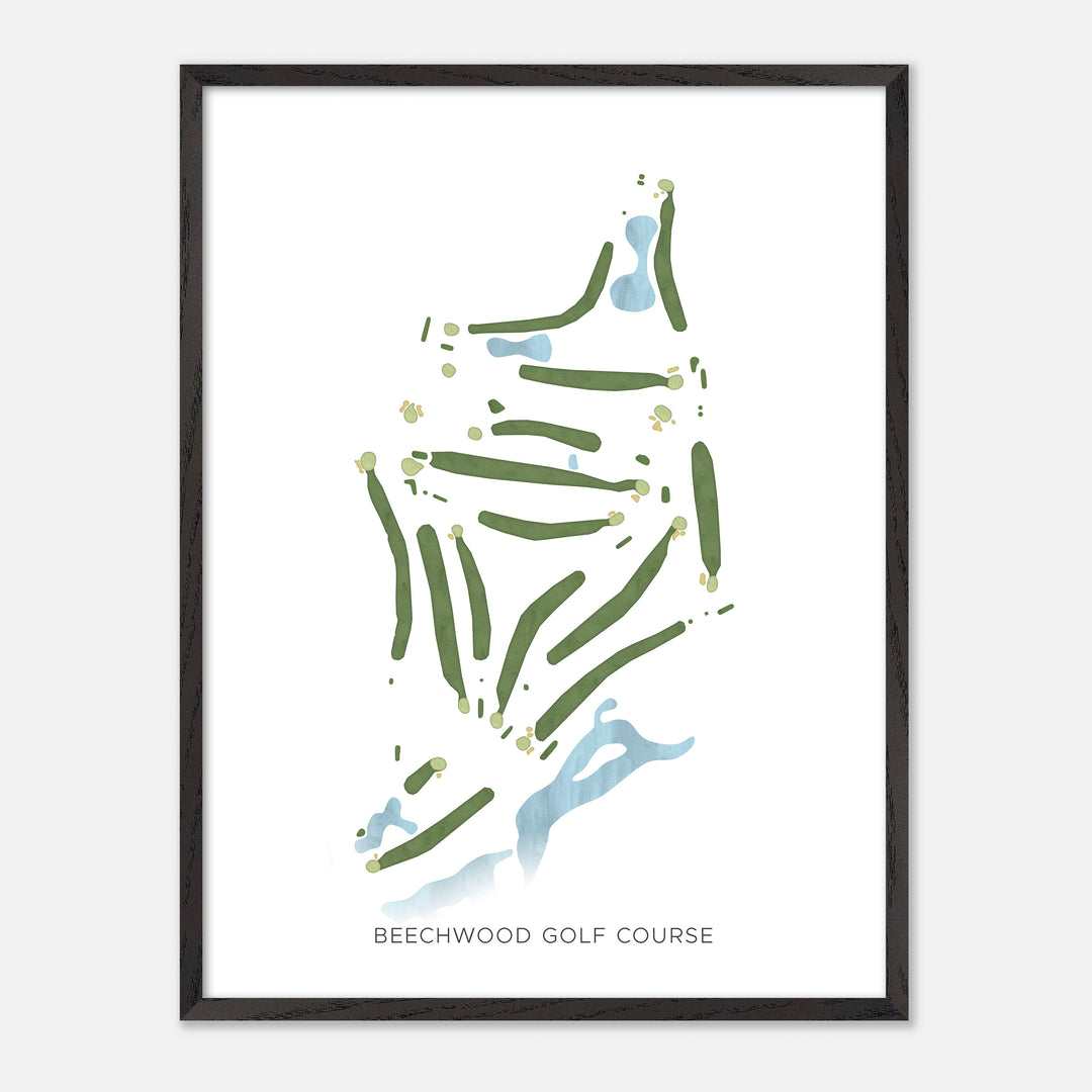 Print of Beechwood Golf Course Modern Map