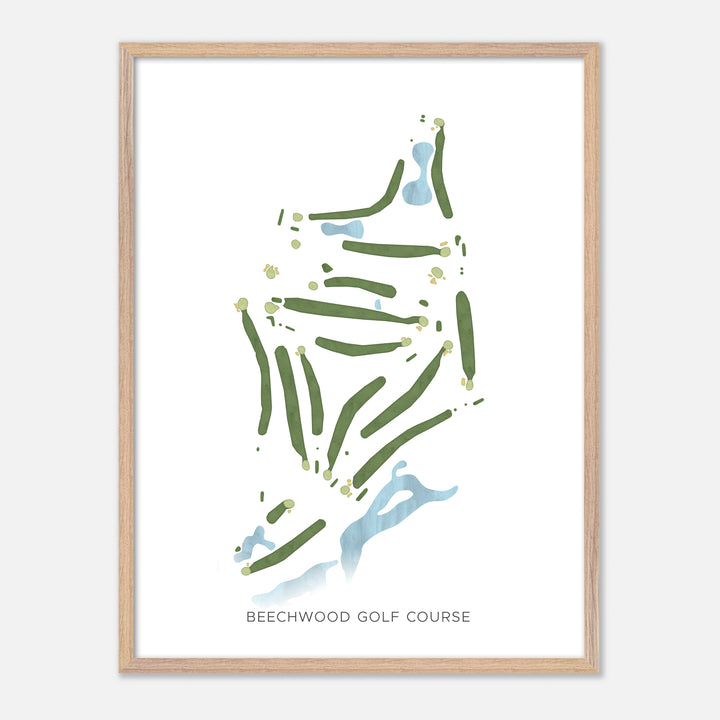 Print of Beechwood Golf Course Modern Map
