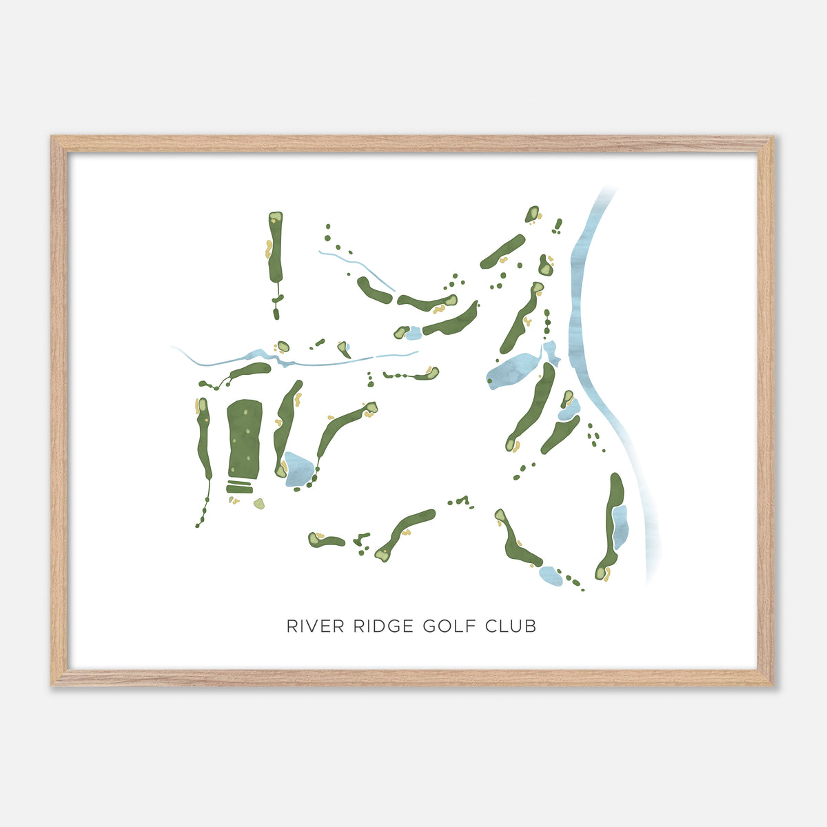 Print of River Ridge Golf Club Modern Map