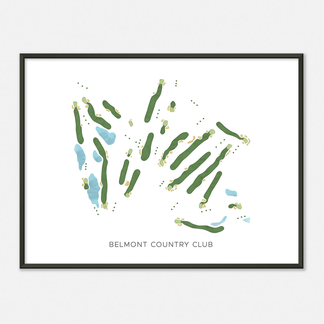 Print of Belmont Country Club Modern Map