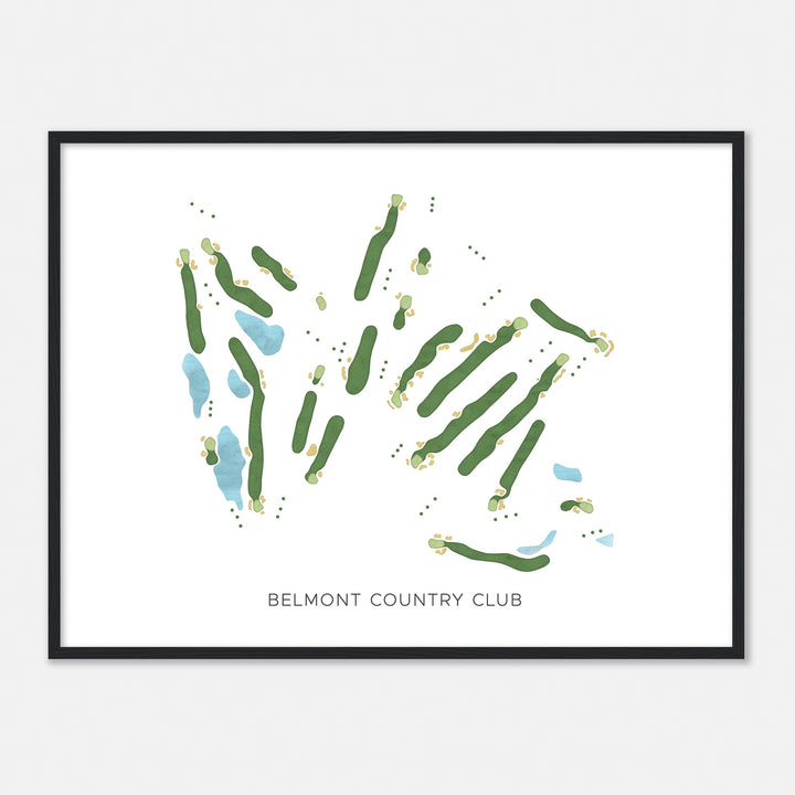 Print of Belmont Country Club Modern Map