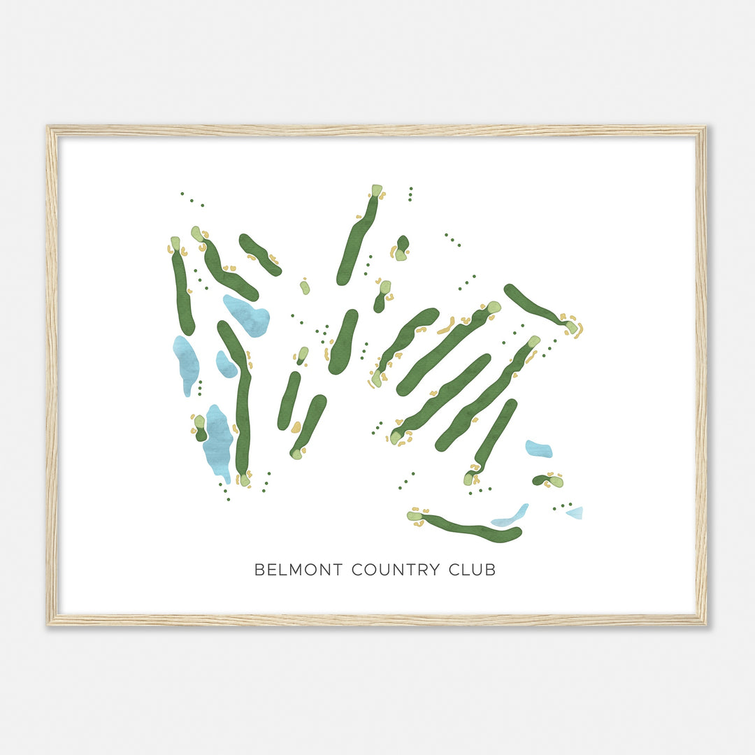 Print of Belmont Country Club Modern Map
