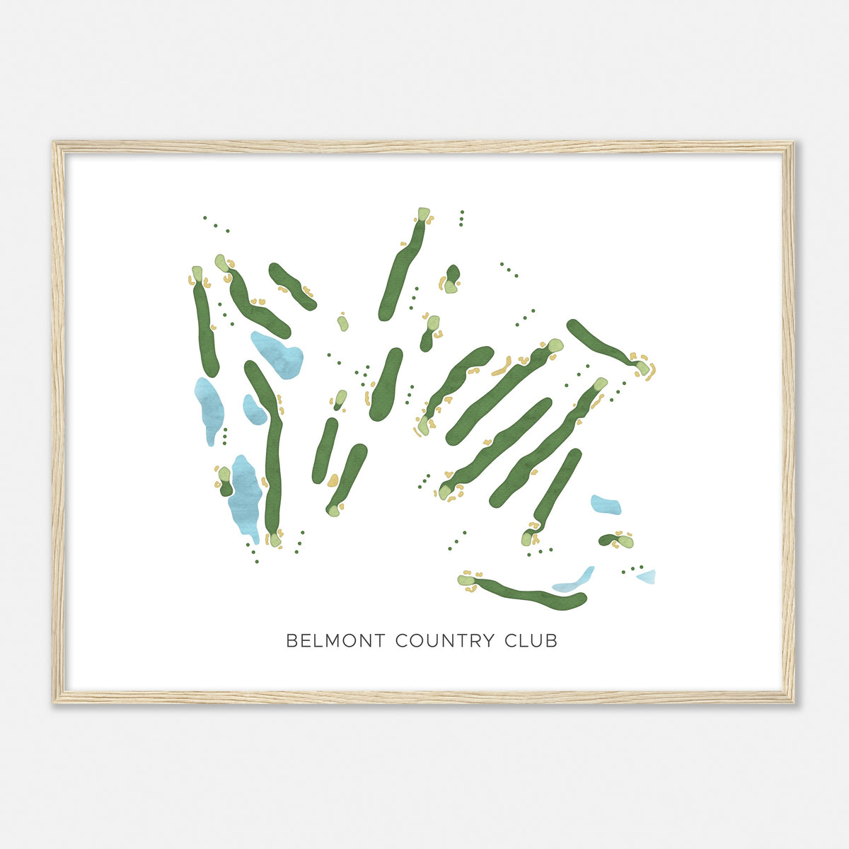 Print of Belmont Country Club Modern Map
