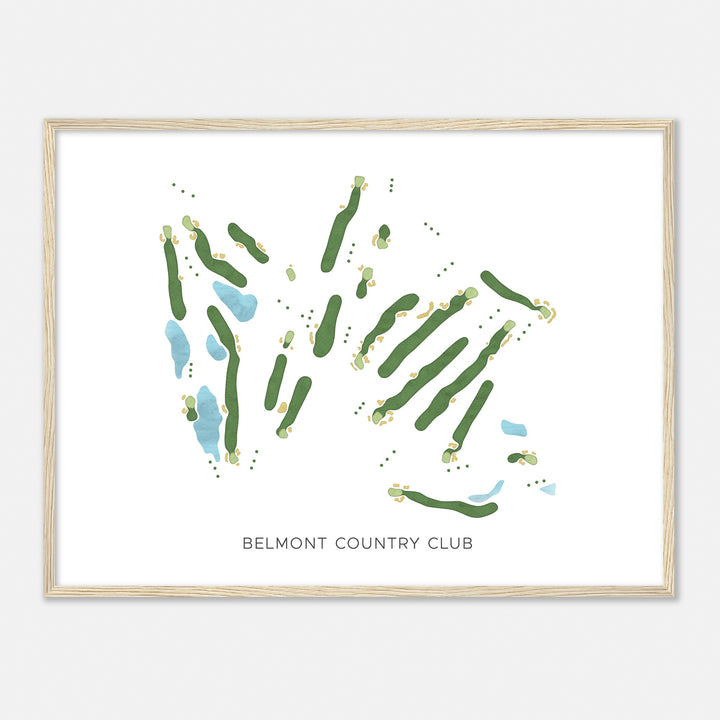 Print of Belmont Country Club Modern Map