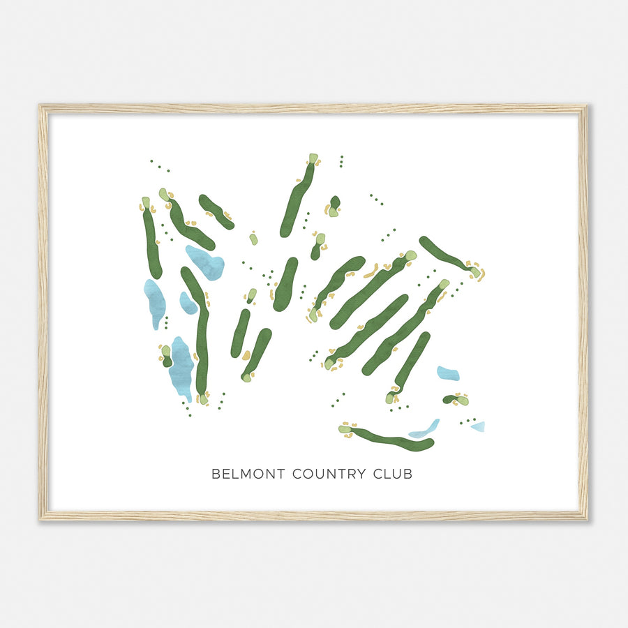 Print of Belmont Country Club Modern Map