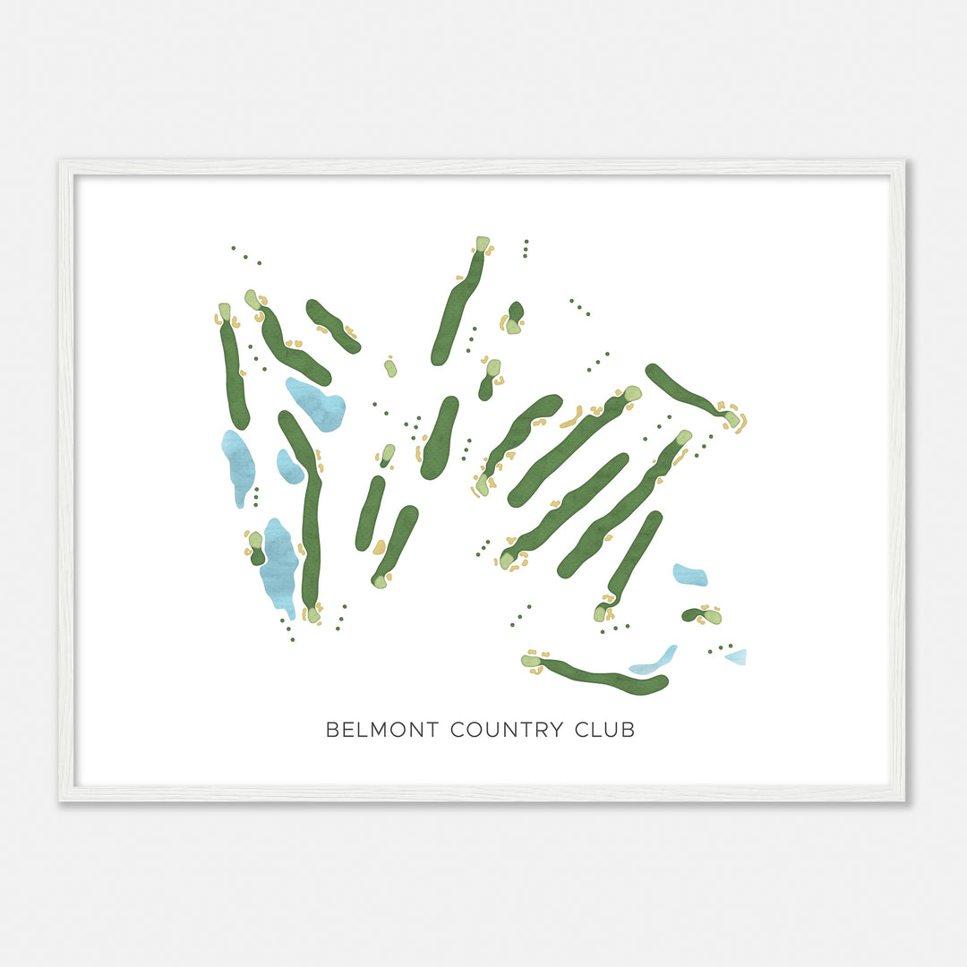Print of Belmont Country Club Modern Map