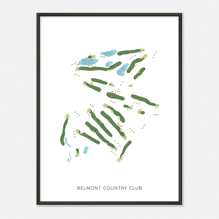 Print of Belmont Country Club Modern Map