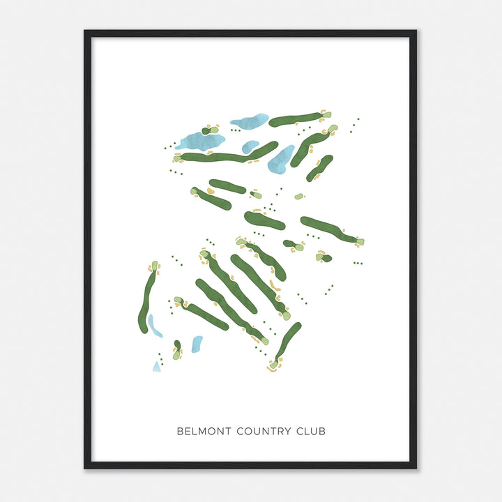 Print of Belmont Country Club Modern Map