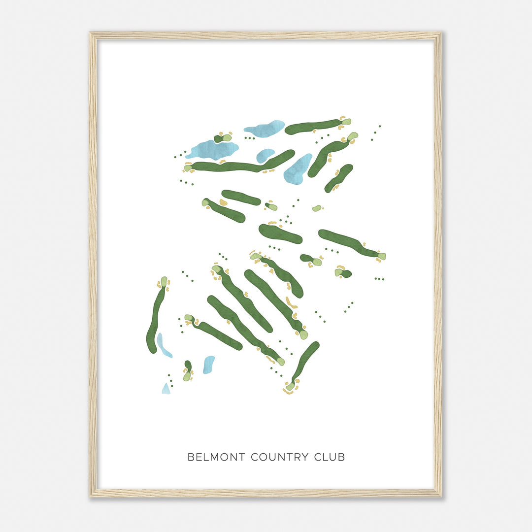 Print of Belmont Country Club Modern Map