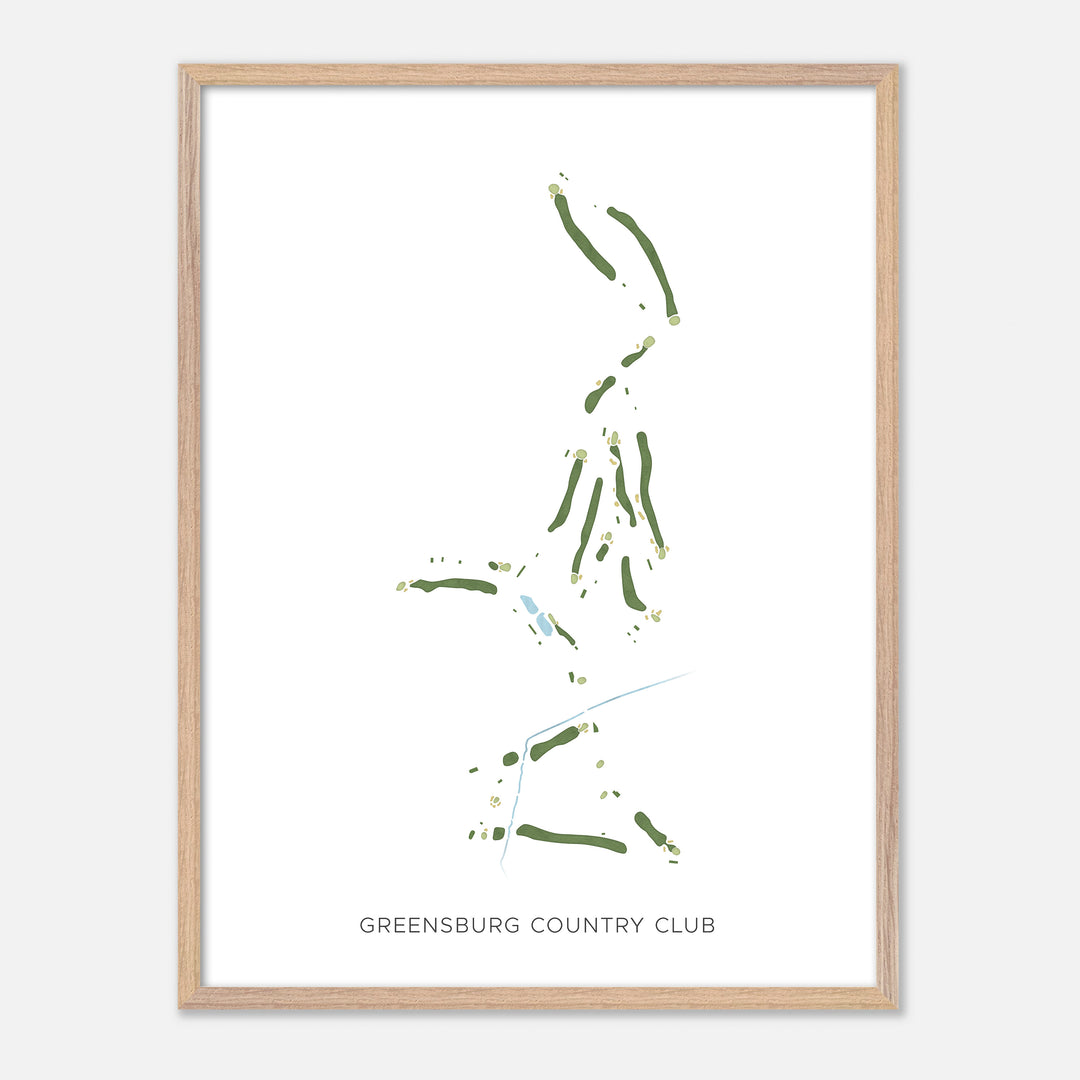 Print of Greensburg Country Club Modern Map