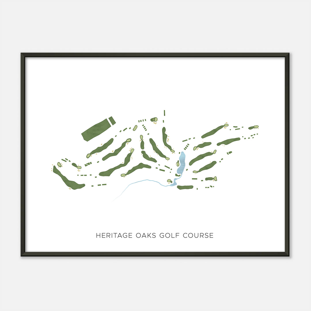 Print of Heritage Oaks Golf Course Modern Map