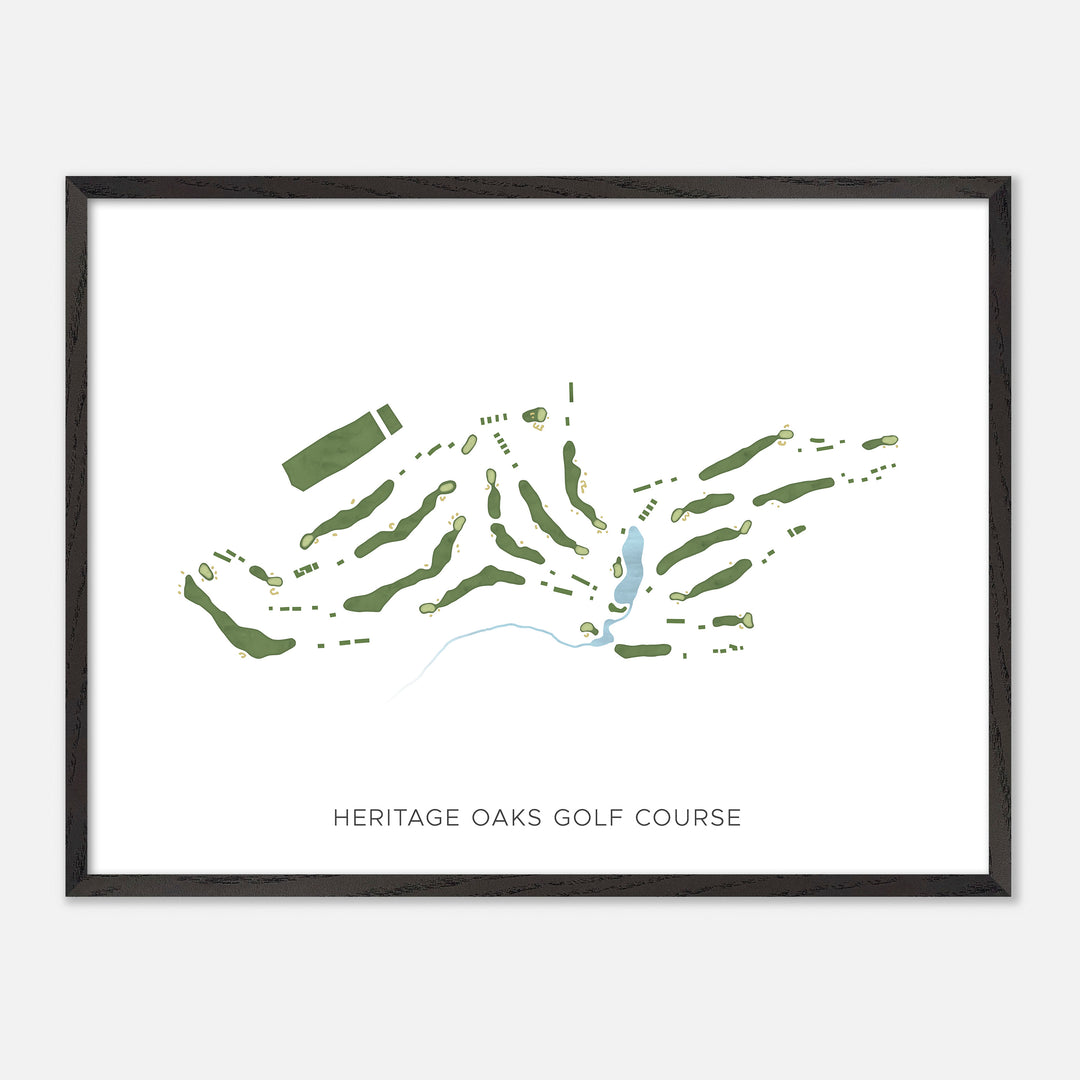 Print of Heritage Oaks Golf Course Modern Map