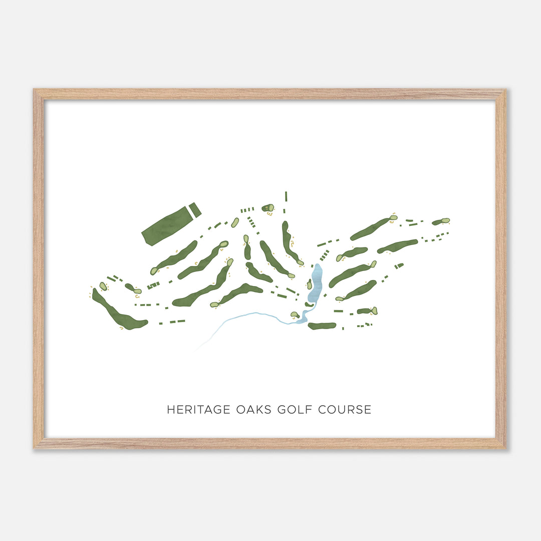 Print of Heritage Oaks Golf Course Modern Map
