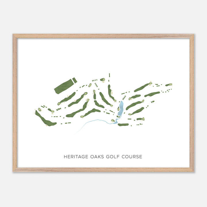 Print of Heritage Oaks Golf Course Modern Map