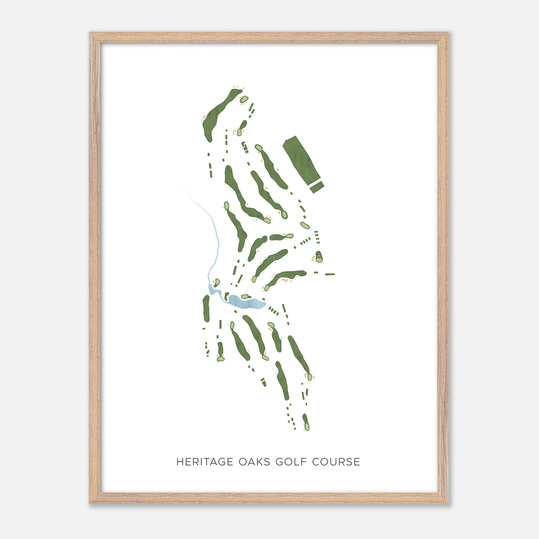 Print of Heritage Oaks Golf Course Modern Map