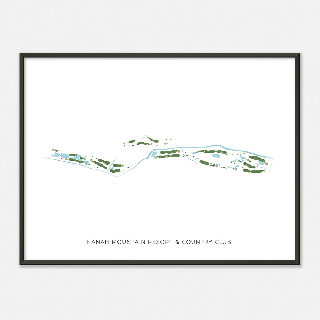 Print of Hanah Mountain Resort & Country Club Modern Map