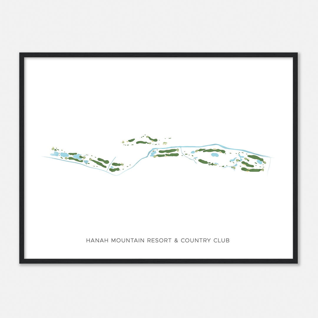 Print of Hanah Mountain Resort & Country Club Modern Map