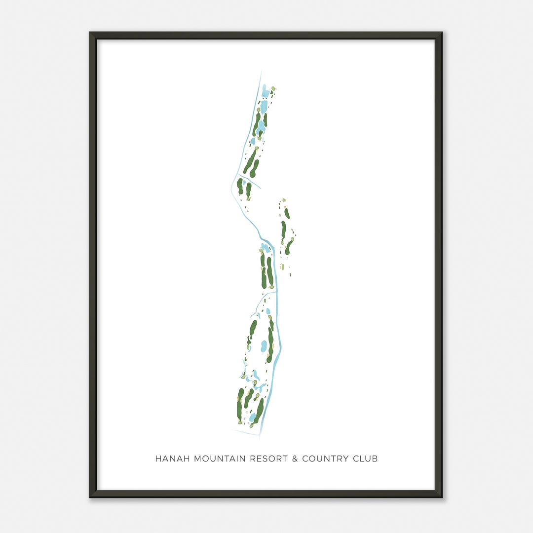 Print of Hanah Mountain Resort & Country Club Modern Map