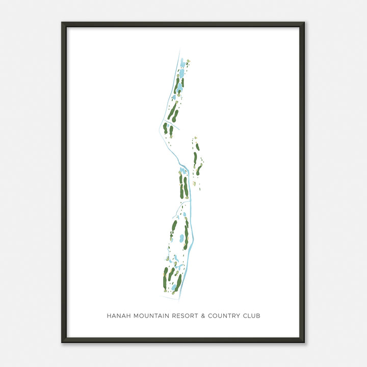 Print of Hanah Mountain Resort & Country Club Modern Map