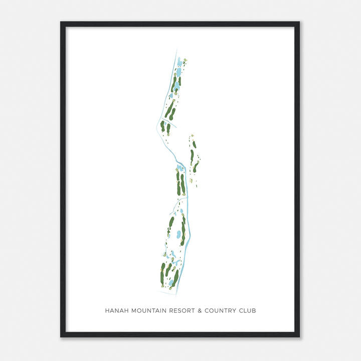 Print of Hanah Mountain Resort & Country Club Modern Map