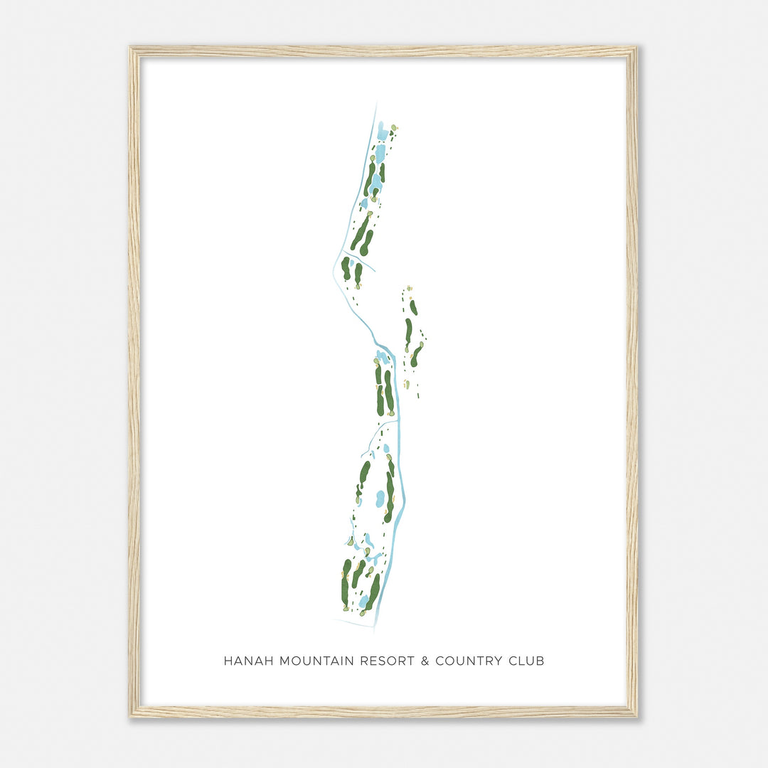 Print of Hanah Mountain Resort & Country Club Modern Map
