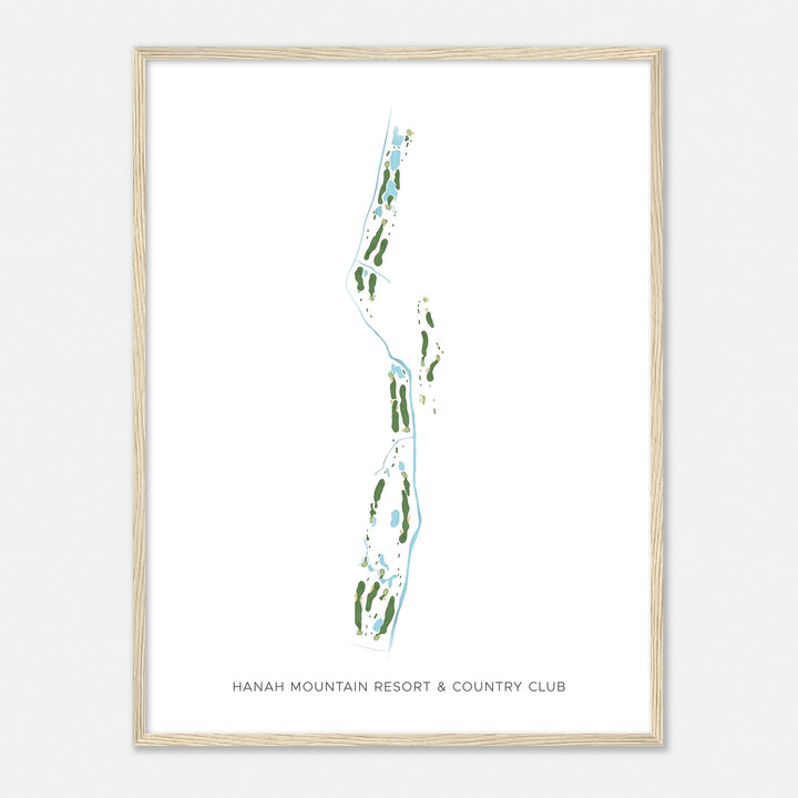 Print of Hanah Mountain Resort & Country Club Modern Map