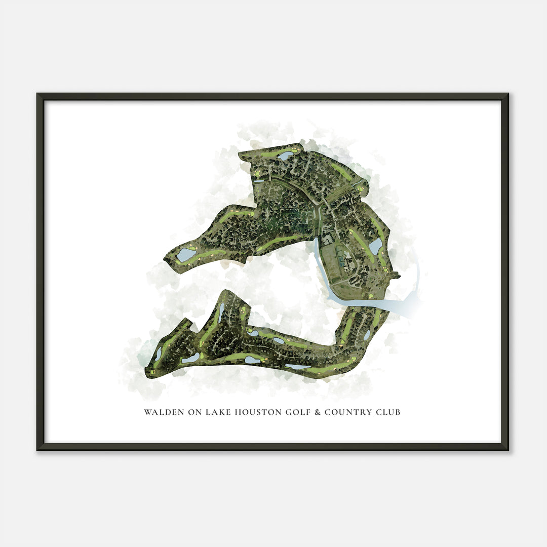 Print of Walden On Lake Houston Golf & Country Club Classic Map