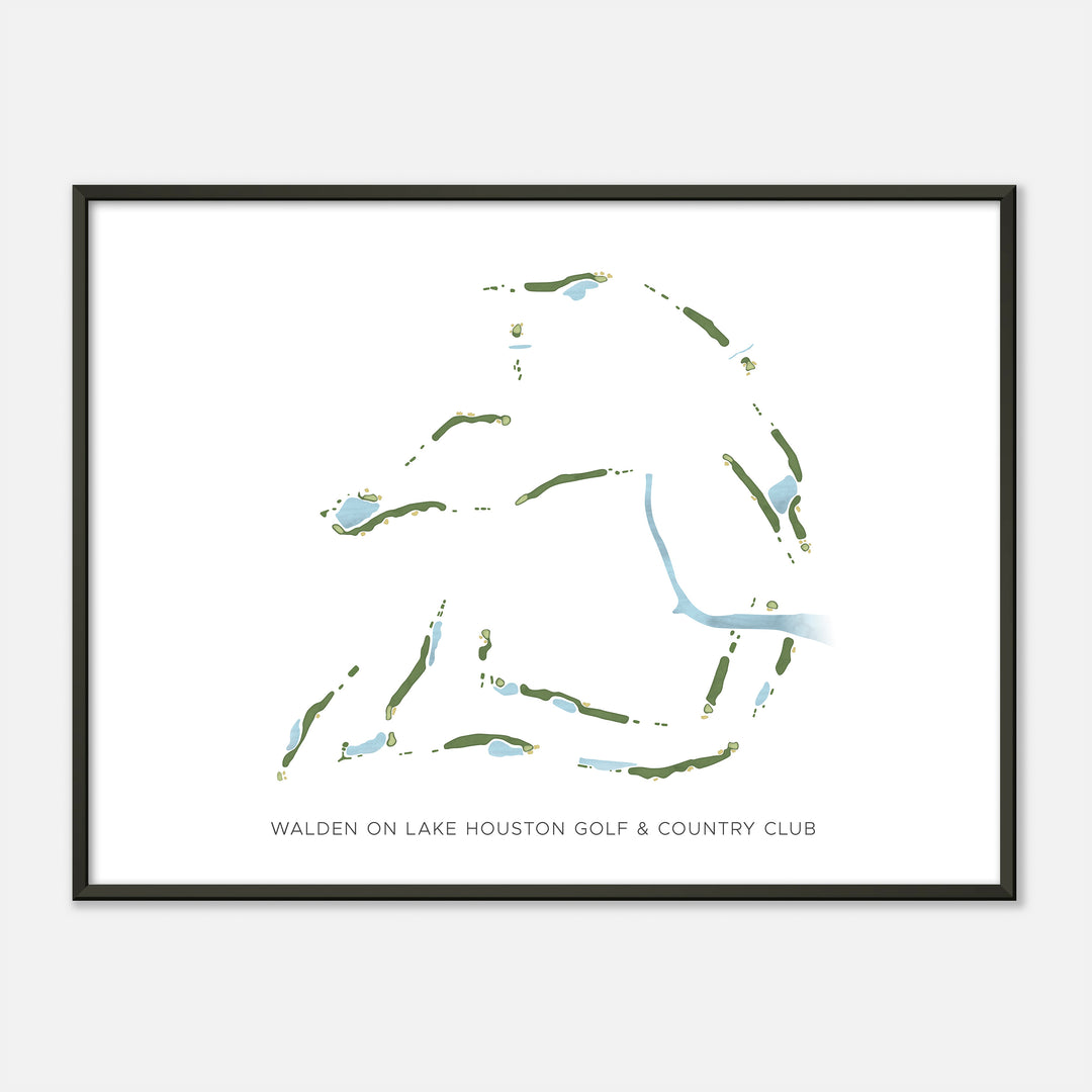 Print of Walden On Lake Houston Golf & Country Club Modern Map