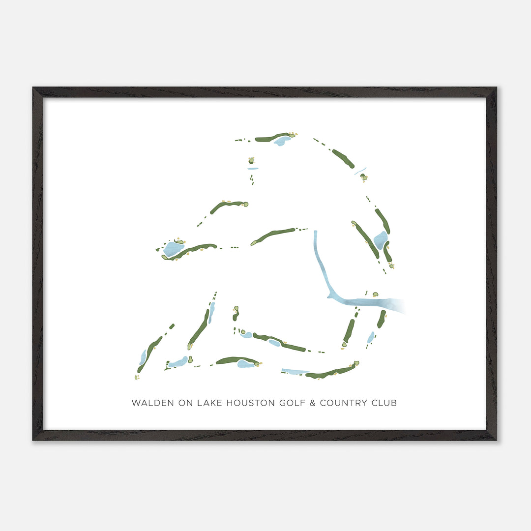 Print of Walden On Lake Houston Golf & Country Club Modern Map