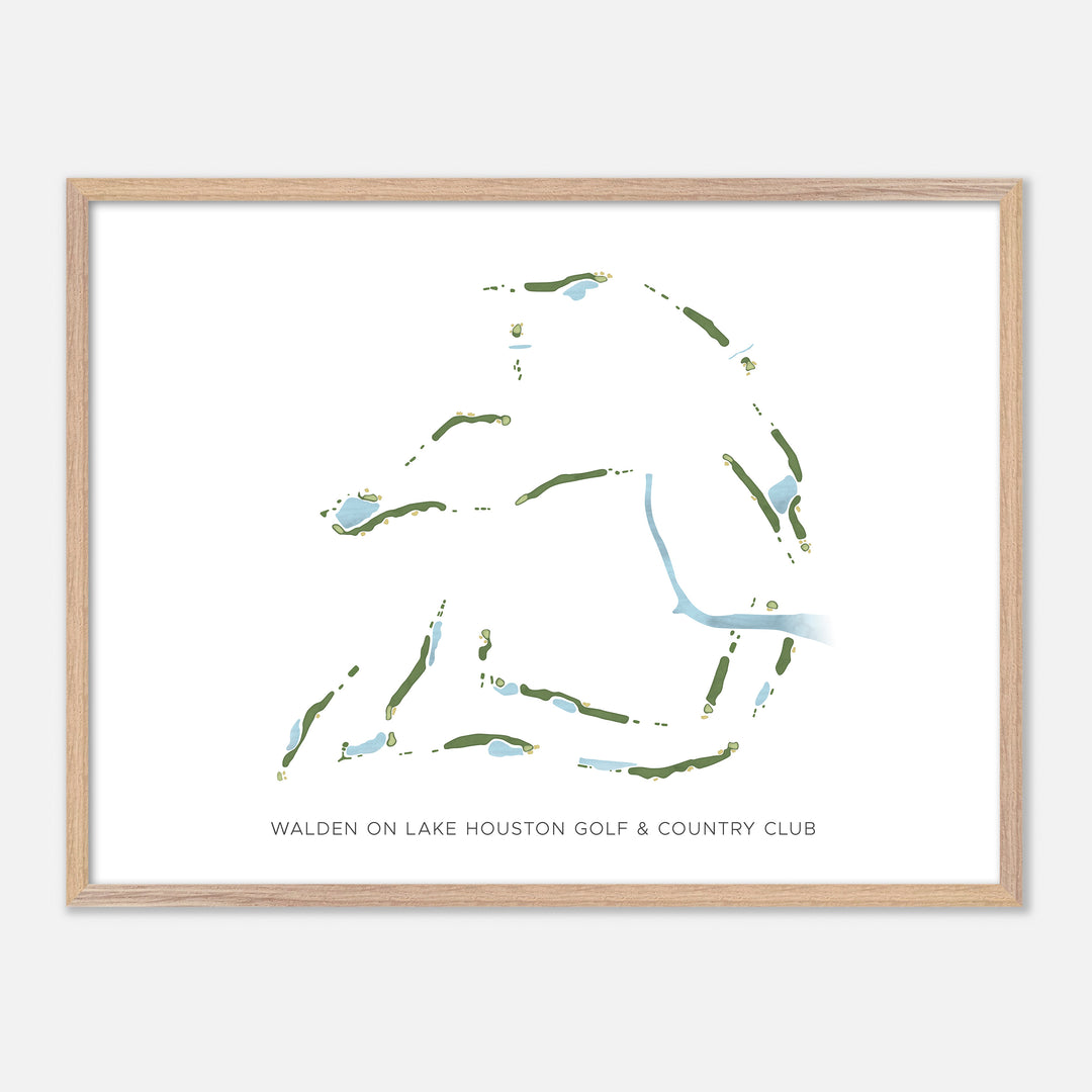 Print of Walden On Lake Houston Golf & Country Club Modern Map