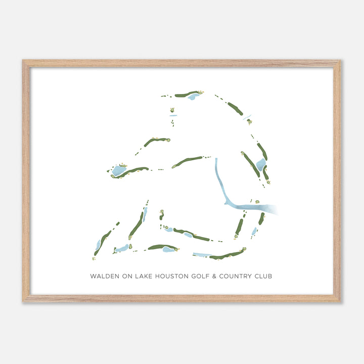 Print of Walden On Lake Houston Golf & Country Club Modern Map